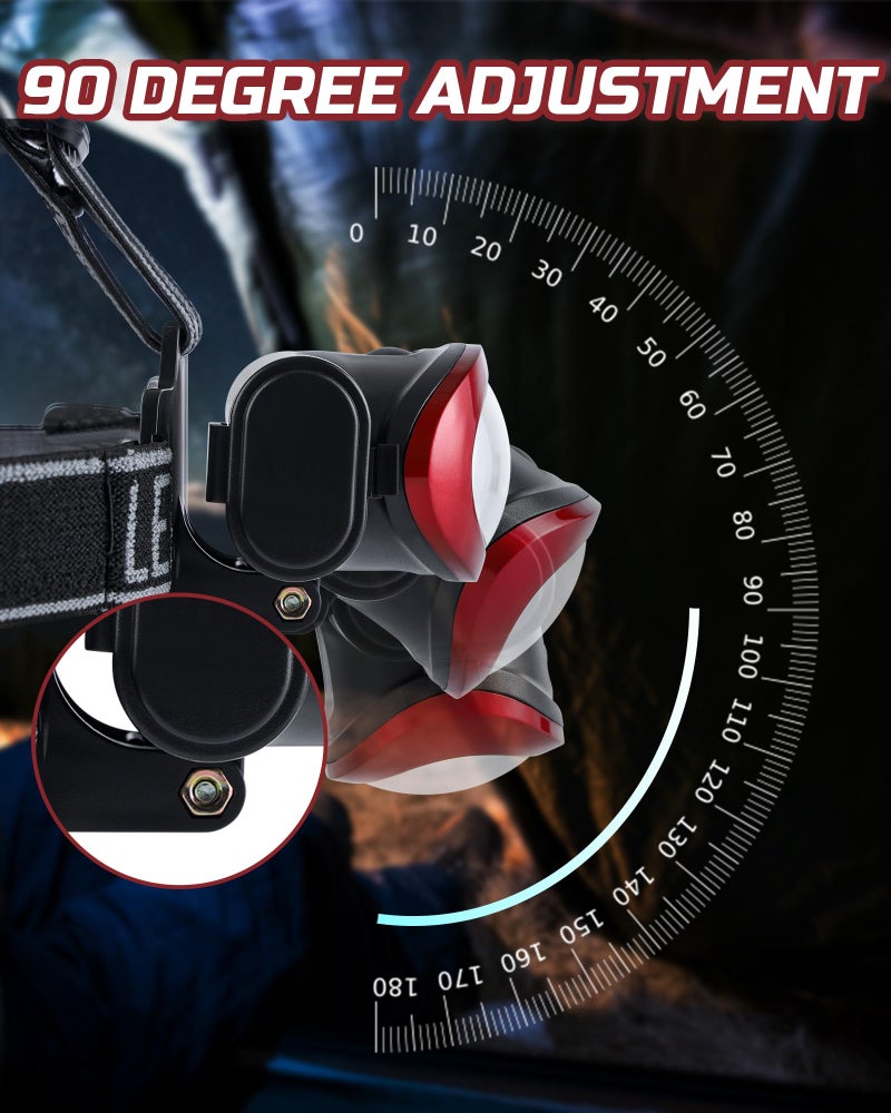 Lichamp Camping Headlamp Flashlight 8 Pack, Outdoor Super Bright COB Head Lamp Gear for Running, Reading, Hiking, Walking, Climbing, Fishing, Hunting, Jogging, Headlight Multipack for Adults, Kids - Image 5